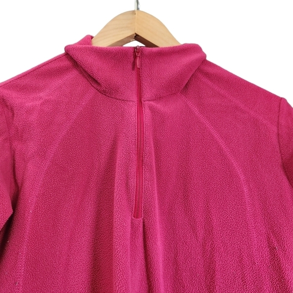 Columbia pink long-sleeve half way zip-up front fleece sweater - Picture 4 of 11